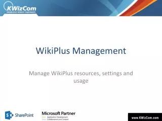 WikiPlus Management
