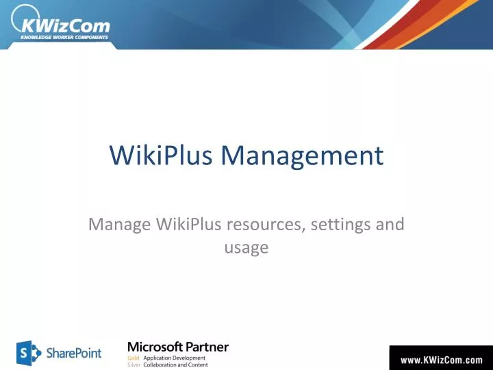wikiplus management
