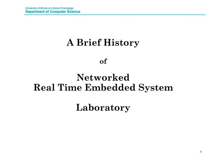 a brief history of networked real time embedded system laboratory