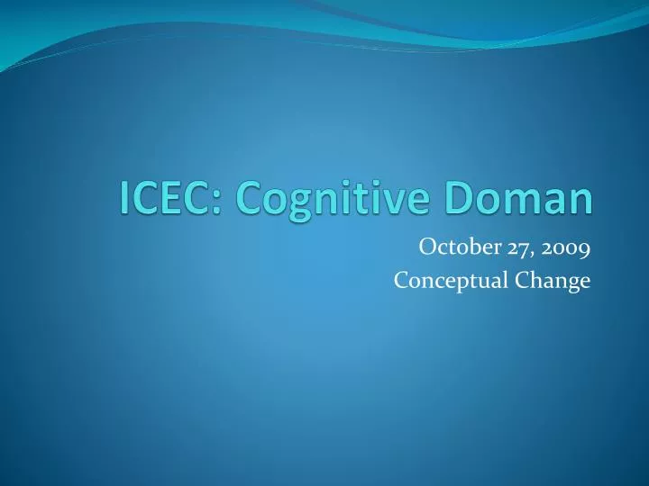 icec cognitive doman