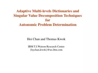 Adaptive Multi-levels Dictionaries and Singular Value Decomposition Techniques for
