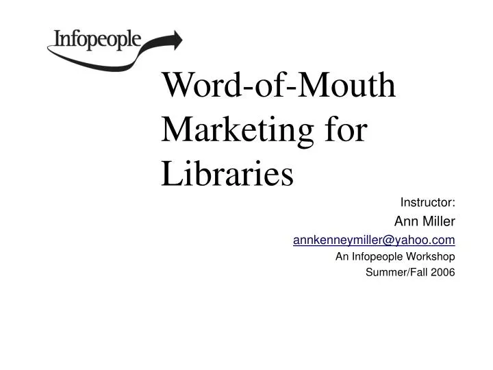 word of mouth marketing for libraries