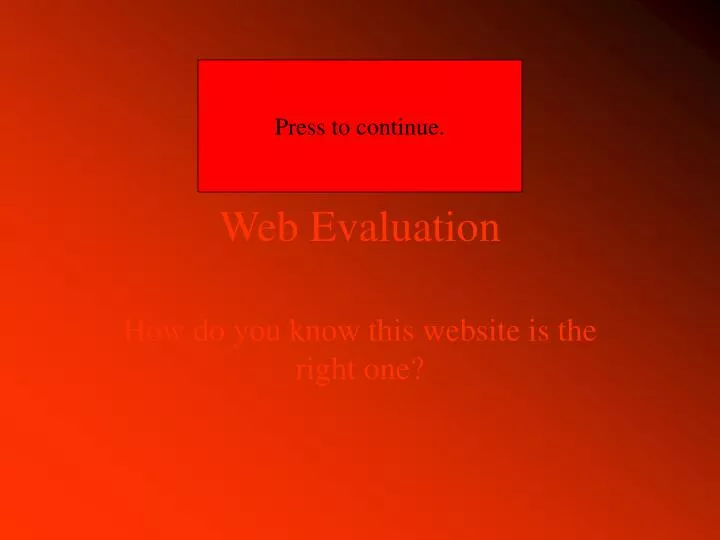 web evaluation