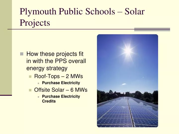 plymouth public schools solar projects