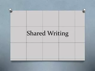 Shared Writing