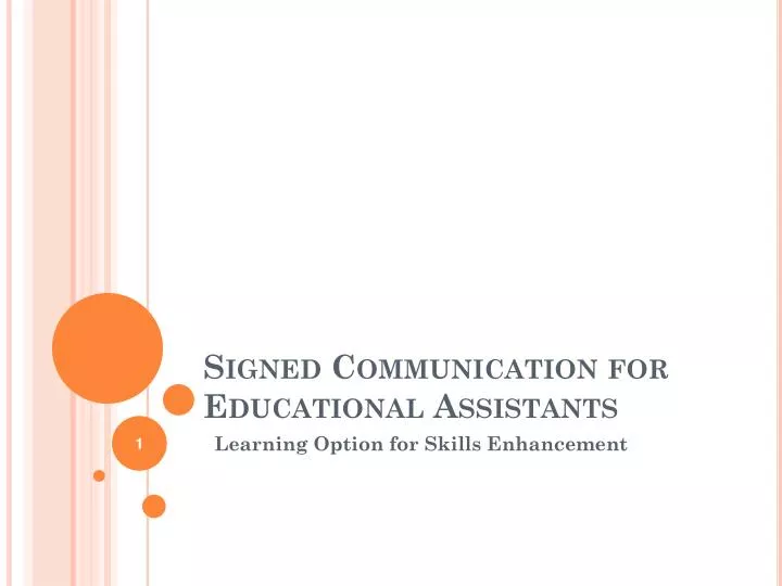 signed communication for educational assistants