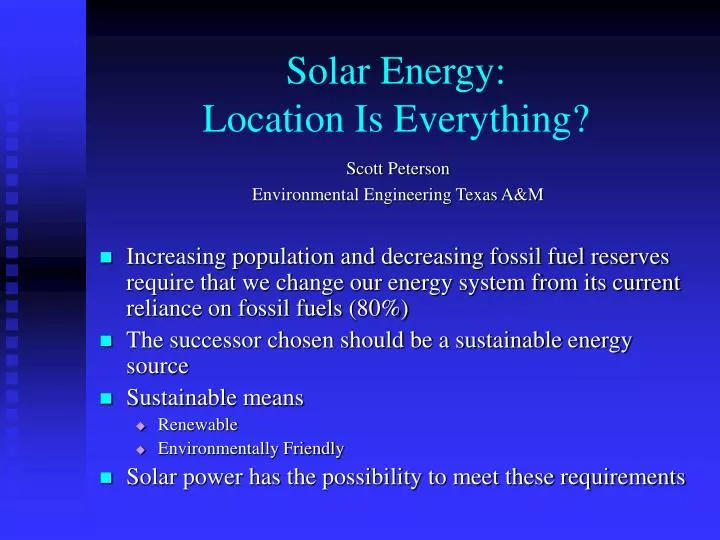 solar energy location is everything