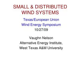 small distributed wind systems