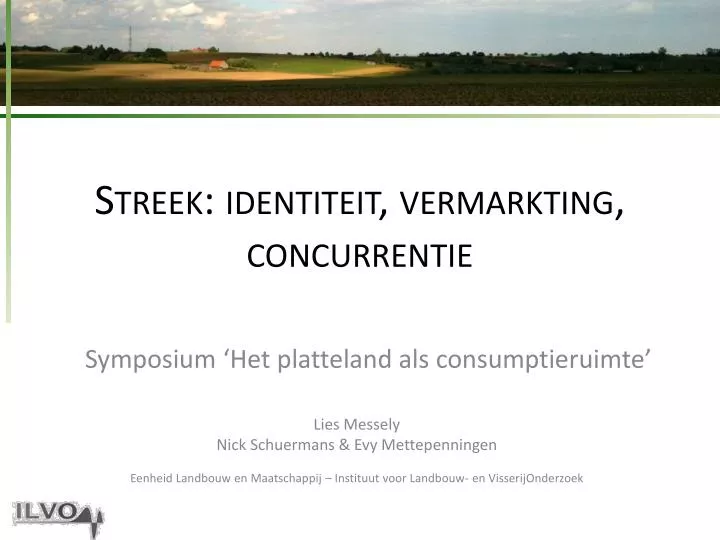 streek identiteit vermarkting concurrentie