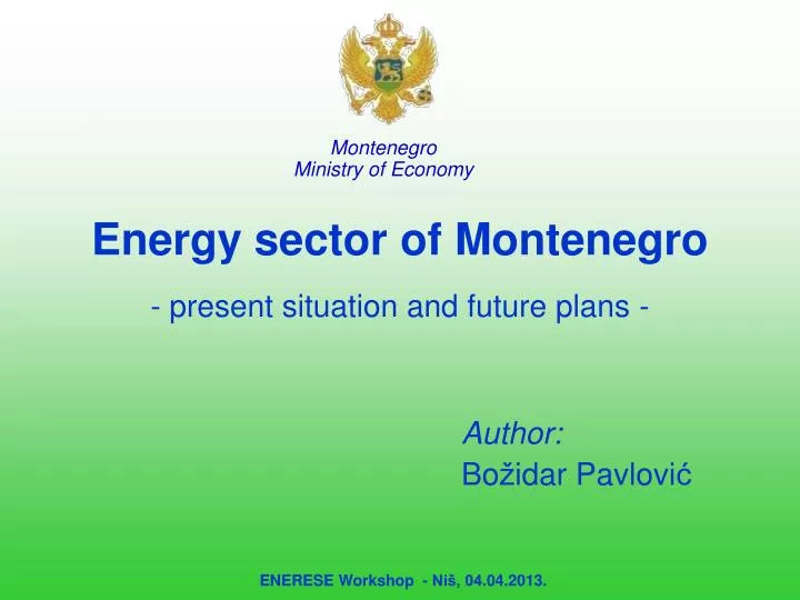 energy sector of montenegro present situation and future plans