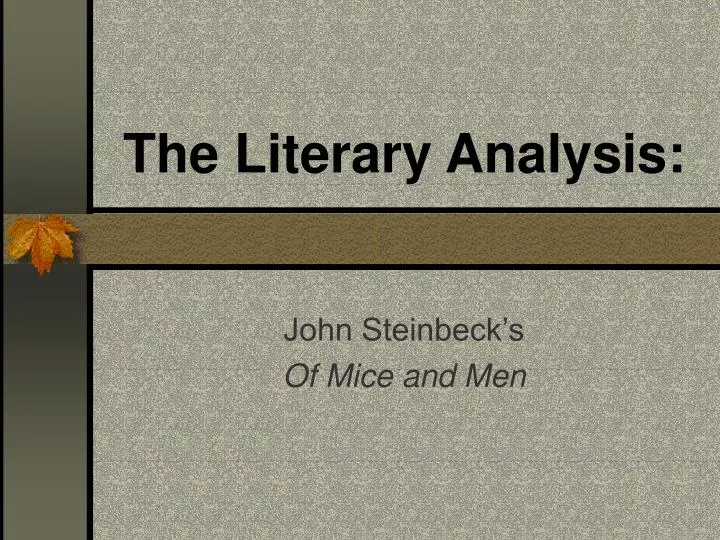 the literary analysis