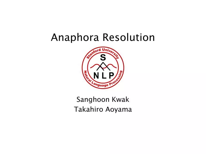 anaphora resolution
