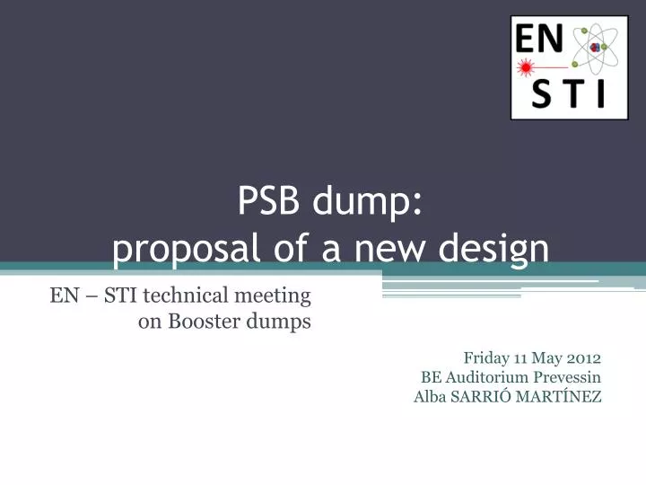 psb dump proposal of a new design