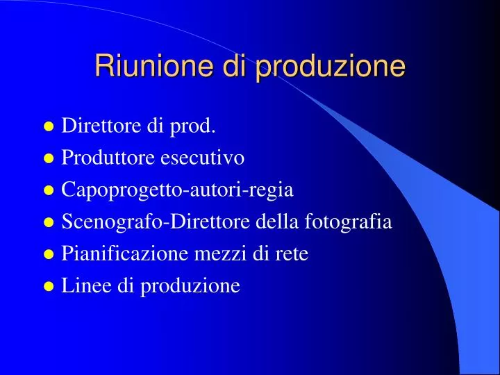 riunione di produzione