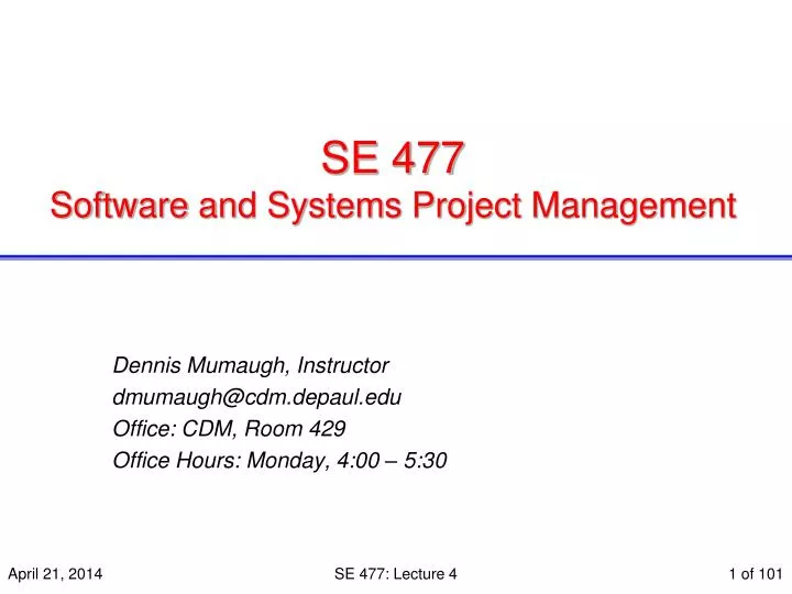 se 477 software and systems project management