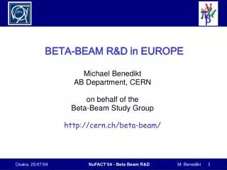 BETA-BEAM R&amp;D in EUROPE