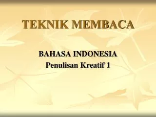 teknik membaca