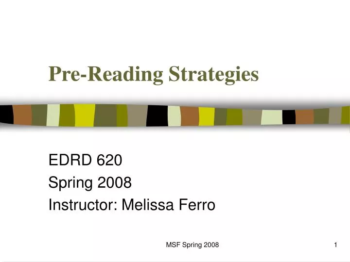 pre reading strategies
