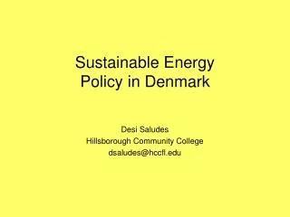 Sustainable Energy Policy in Denmark