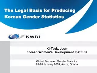 The Legal Basis for Producing Korean Gender Statistics