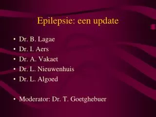 epilepsie een update