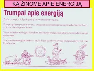 k inome apie energij