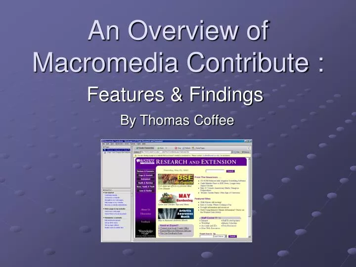an overview of macromedia contribute