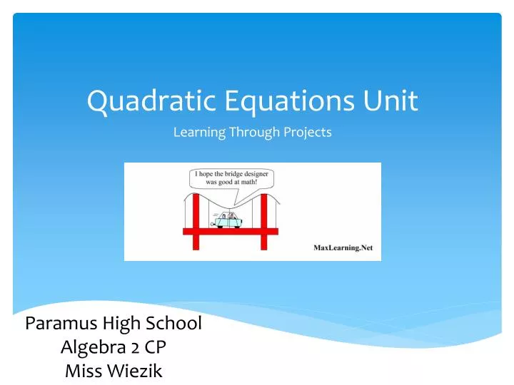 quadratic equations unit