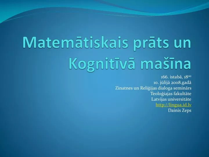 matem tiskais pr ts un kognit v ma na