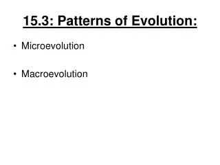 15.3: Patterns of Evolution: