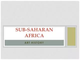 Sub-saharan africa