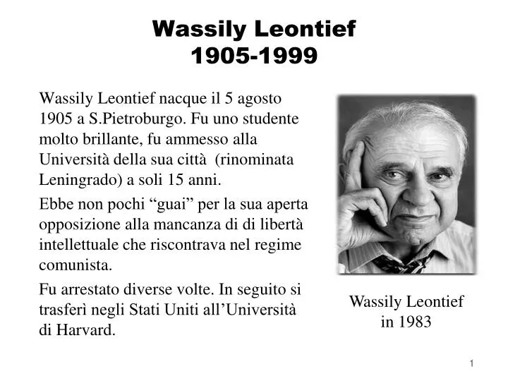 wassily leontief 1905 1999