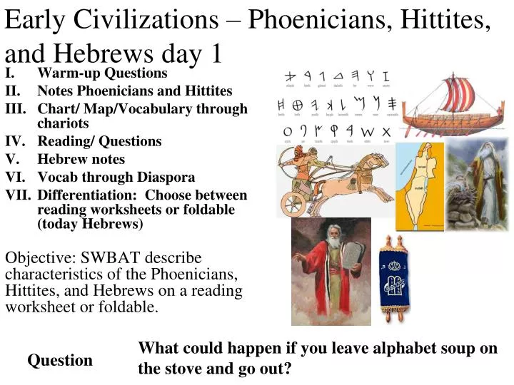 early c ivilizations phoenicians hittites and hebrews day 1