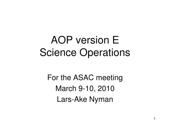 aop version e science operations