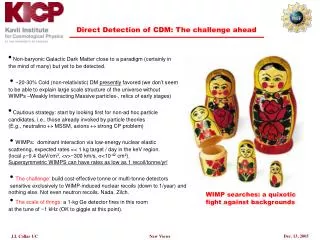 Direct Detection of CDM: The challenge ahead