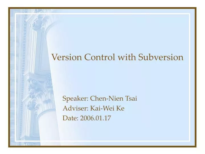 version control with subversion