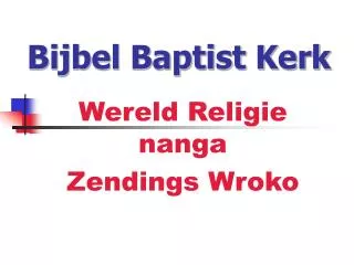 bijbel baptist kerk