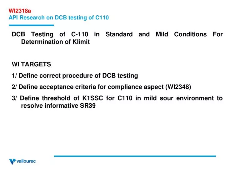 wi2318a api research on dcb testing of c110