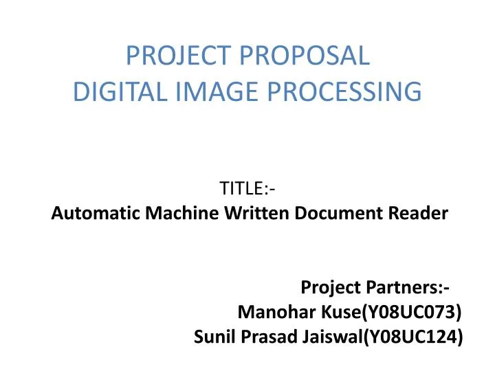 project proposal digital image processing