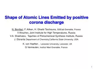 Shape of Atomic Lines Emitted by positive corona discharge