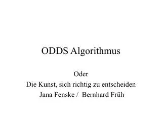 odds algorithmus