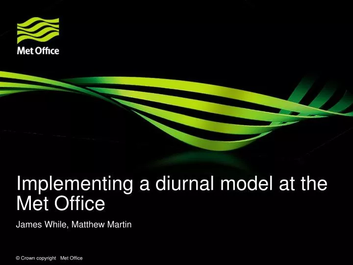 implementing a diurnal model at the met office