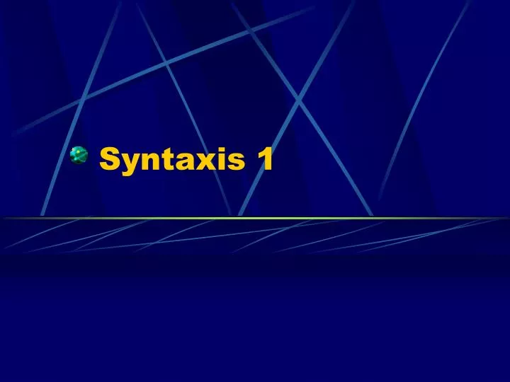 syntaxis 1