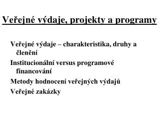 ve ejn v daje projekty a programy