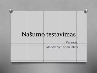 na umo testavimas