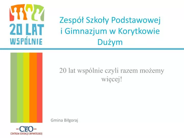 zesp szko y podstawowej i gimnazjum w korytkowie du ym