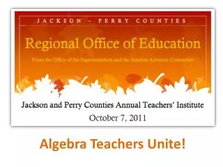 Algebra Teachers Unite!