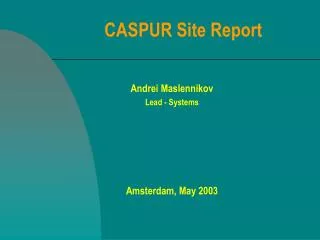 CASPUR Site Report