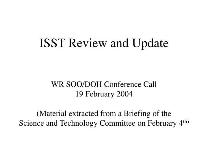 isst review and update