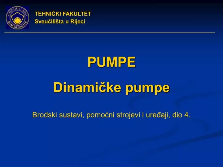 pumpe dinami ke pumpe